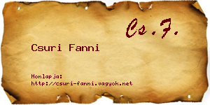 Csuri Fanni névjegykártya